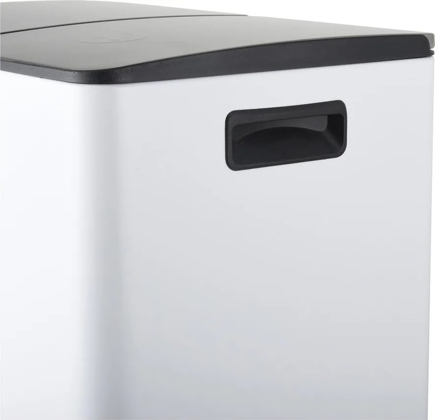 Cestino per la spazzatura bianco opaco in acciaio per raccolta differenziata/con pedale 2x20 l Aliya – Spirella