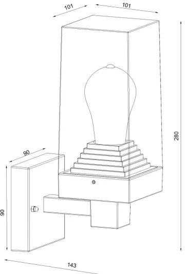 Globo 31370 - Lampada da parete esterna GABBA 1xE27/40W/230V IP44