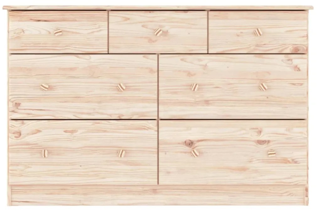 Cassettiera alta 112x35x73 cm in legno massello di pino