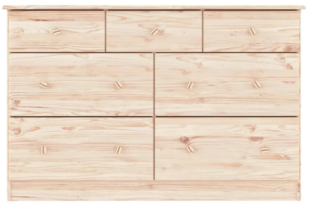 Cassettiera alta 112x35x73 cm in legno massello di pino
