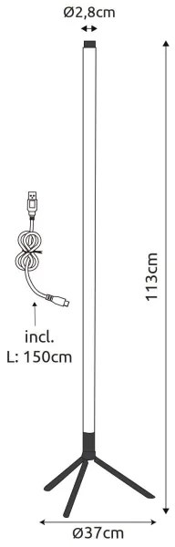 Globo 28062 - Lampada da terra LED RGB ROCKY LED/7W/5V con telecomando