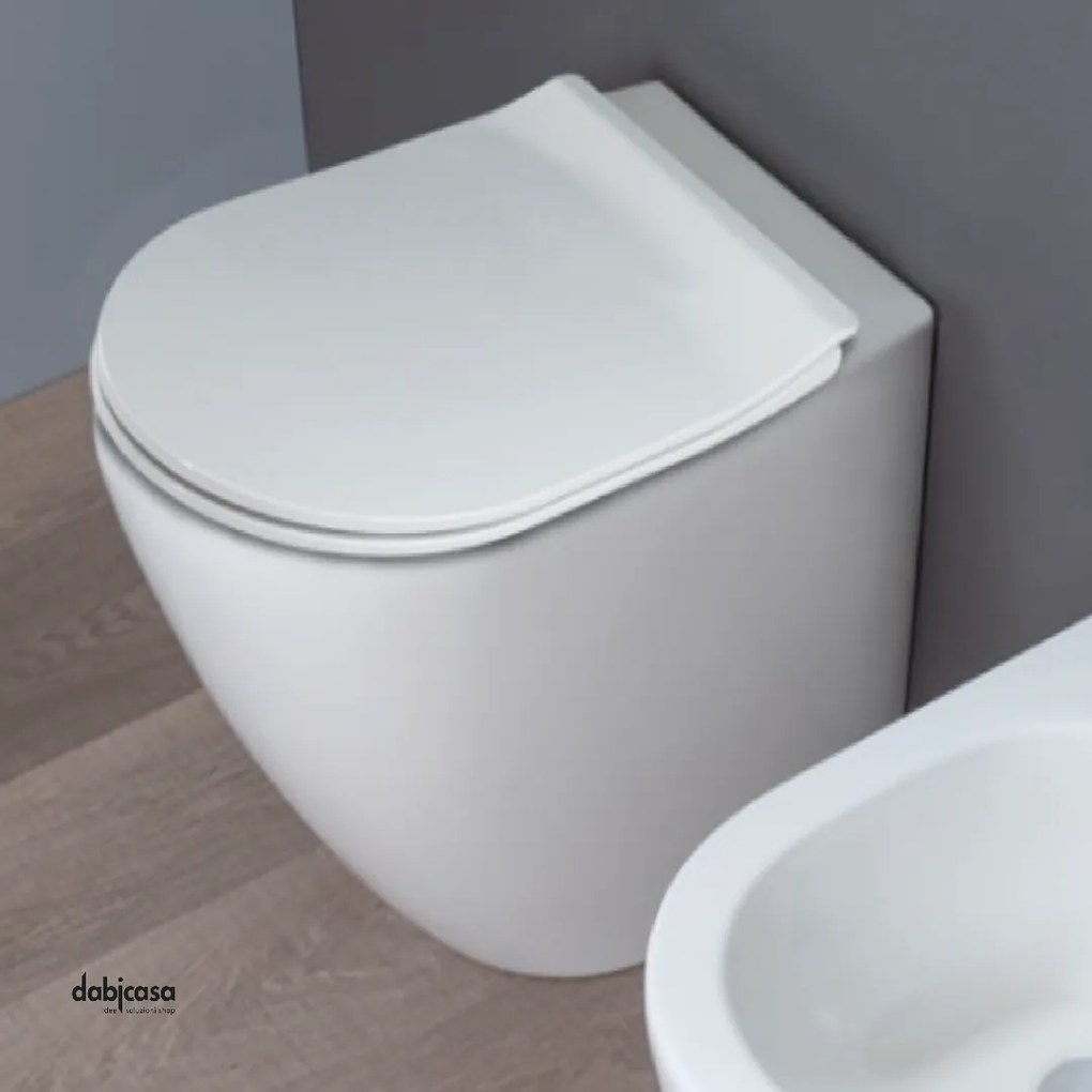 Ceramica Althea "Cover" Wc Da Terra Bianco Lucido Senza Brida