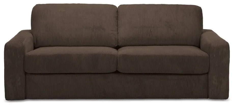 Divano marrone allungabile con rivestimento in velluto a coste 195 cm Nona – Makamii