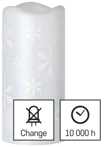 LED Natale a candela LED/3xAAA fiocchi di neve bianco freddo