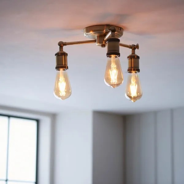 Endon 97243 - Faretto HAL 3xE27/10W/230V ottone