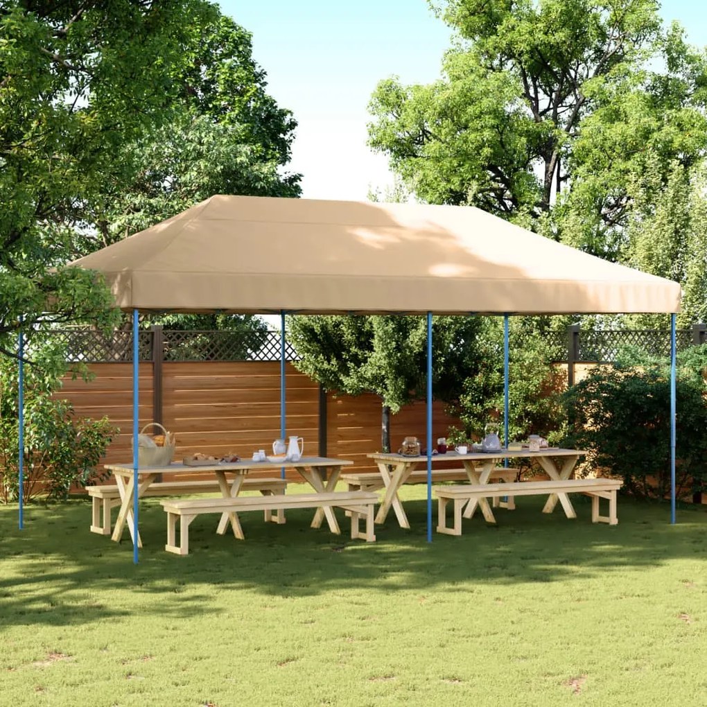 Tenda Da Festa Pieghevole Pop-up Beige 580x292x315 Cm /