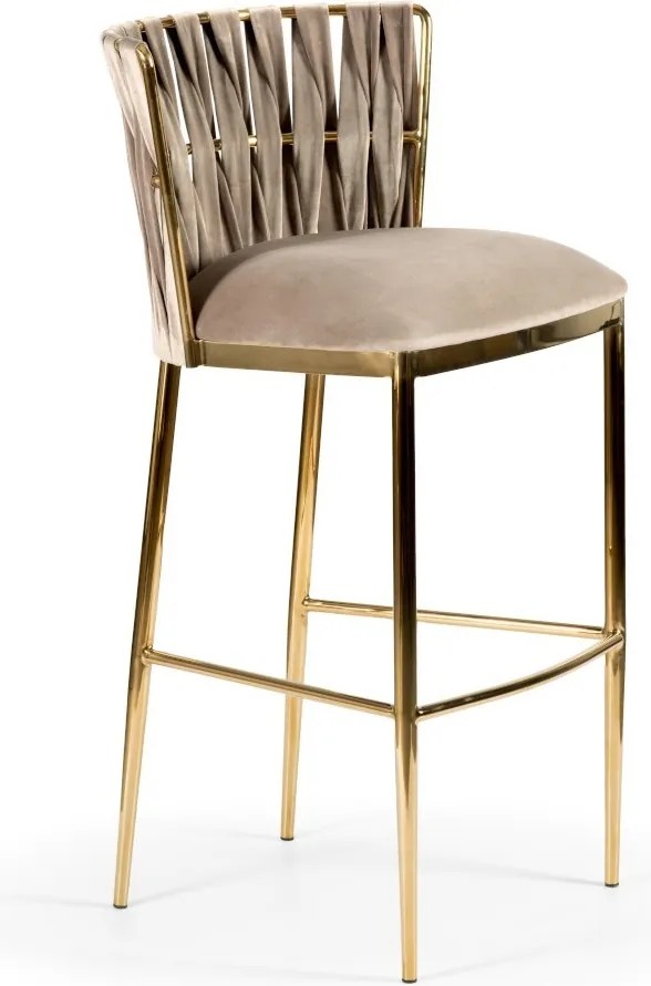 Sgabello da bar Hordia 70 beige/oro – 53x53x99 cm