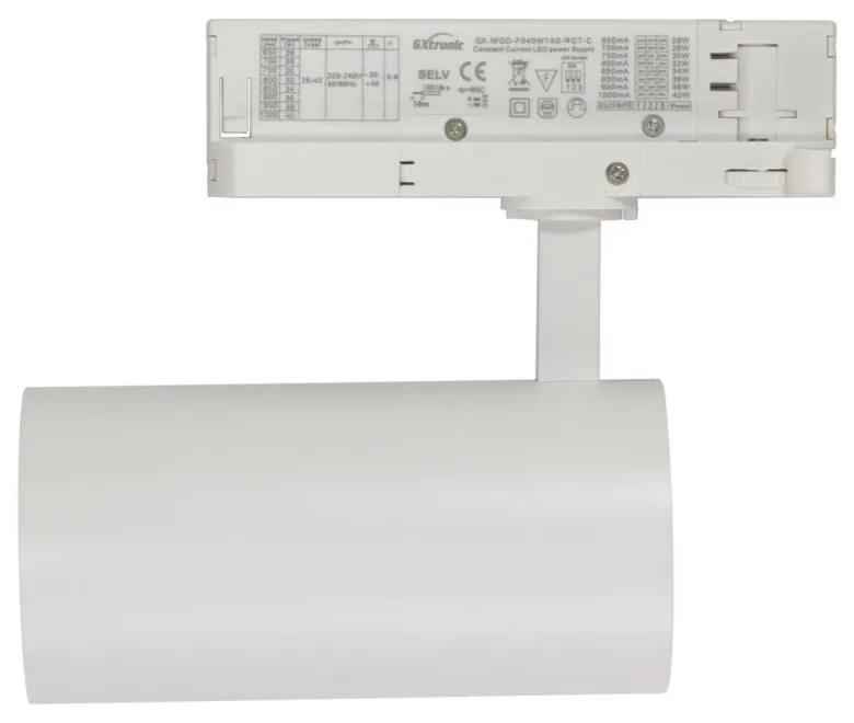 Faro LED 30W Binario Trifase CRI92, 110lm/W, 24°/60°, OSRAM LED Colore Bianco Caldo 3.000K