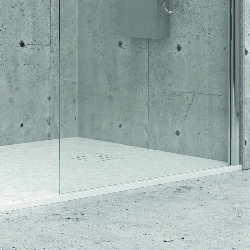 Piatto doccia effetto pietra 120x70cm colore bianco opaco - KAMALU