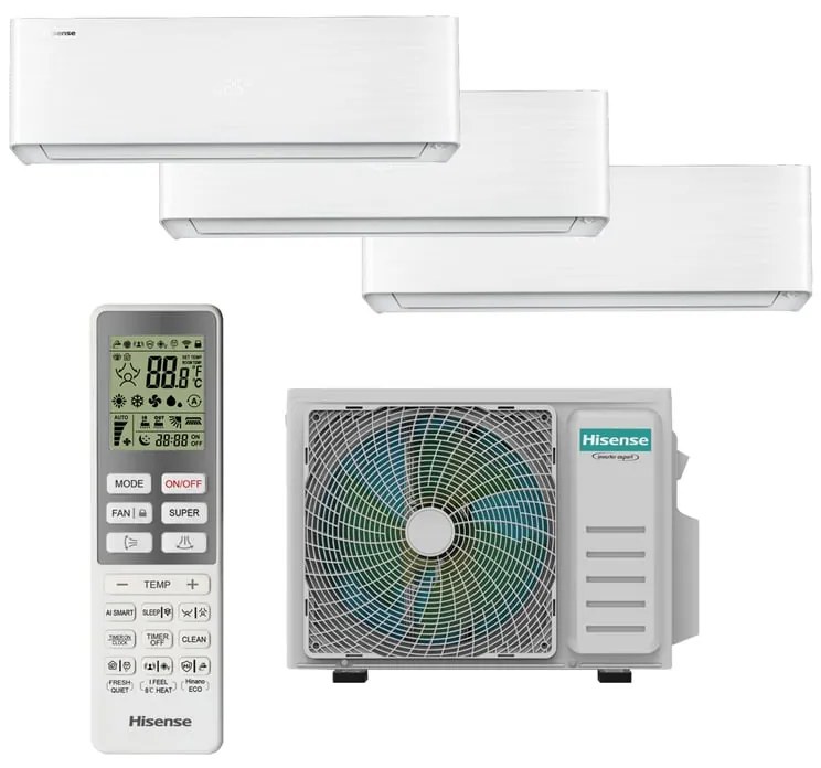 Condizionatore a muro multisplit inverter HISENSE UNI AIR 9+9+12 21.4956 BTU classe raffreddamento A++, classe di riscaldamento A++, bianco