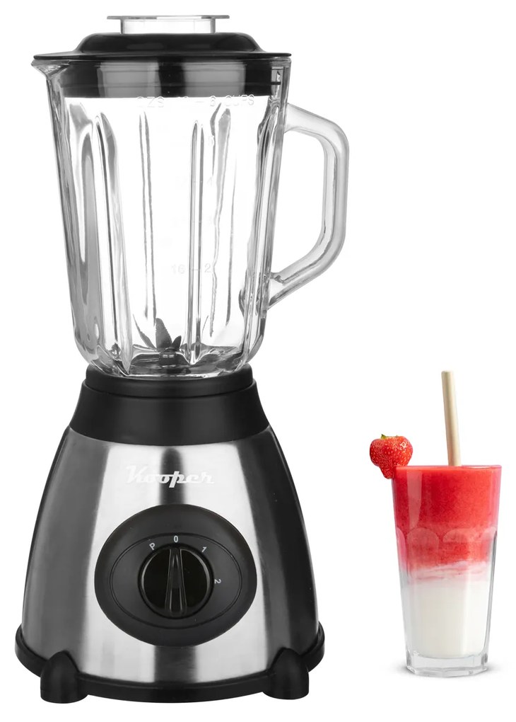 Frullatore elettrico con brocca 1,5 L acciaio Kooper