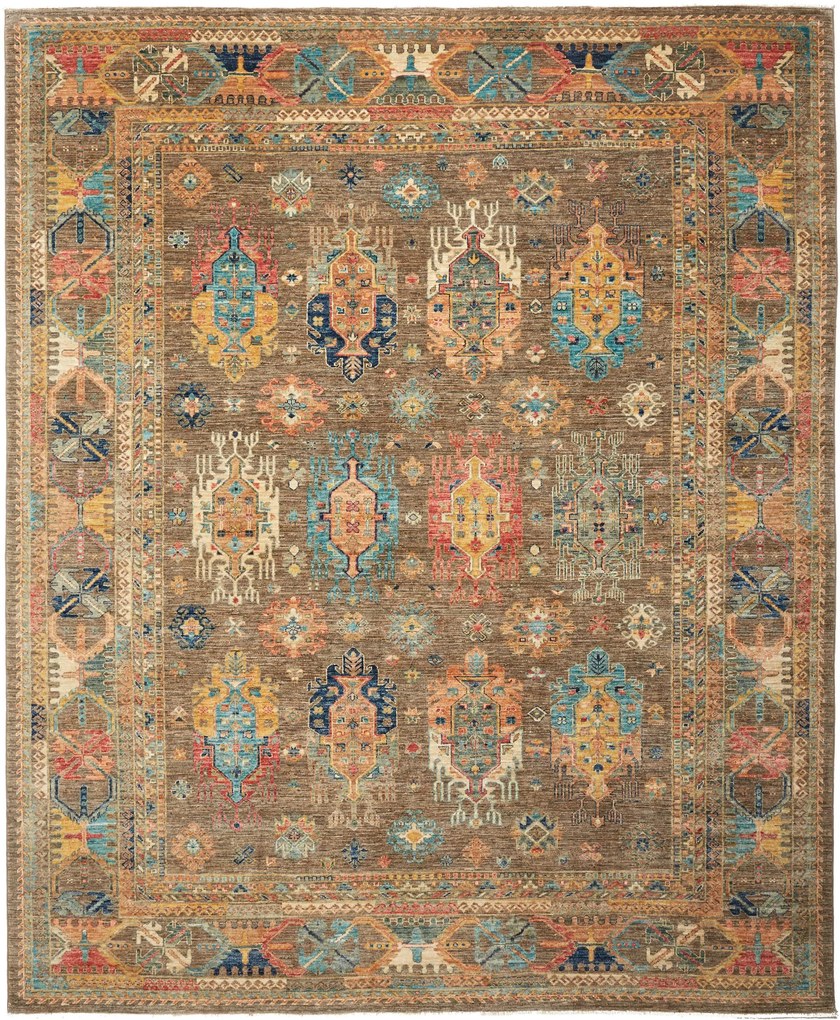 Samarkand Tappeto 250 x 300 Grigio (Pakistan) Annodato A Mano