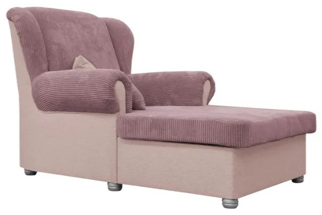 Chaise longue rosa con rivestimento in velluto a coste Lord – Ropez