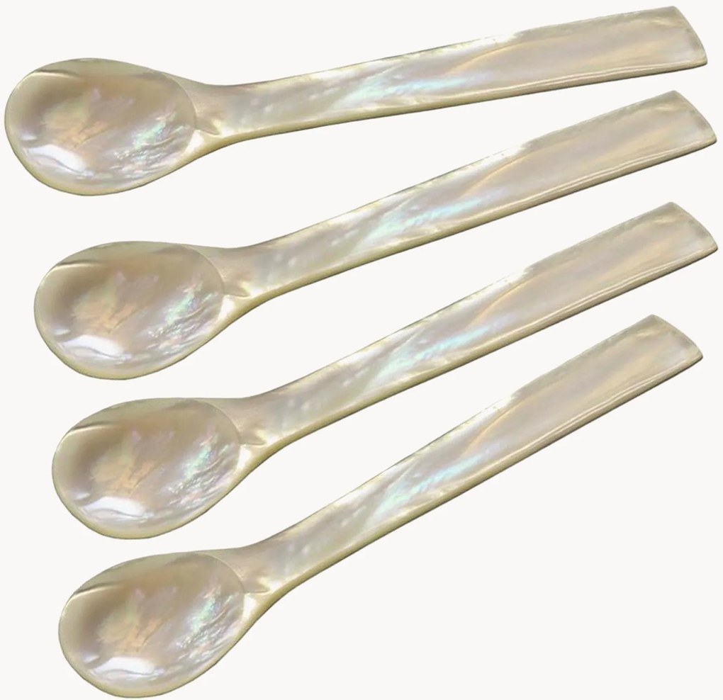 Cucchiaini quadrati in madreperla fatto a mano, set da 4