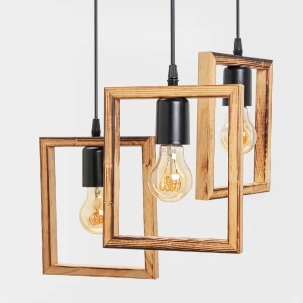 Zuma Line ASZ.1678 - Lampadario a sospensione con filo ATRIA 3xE27/20W/230V pino/nero