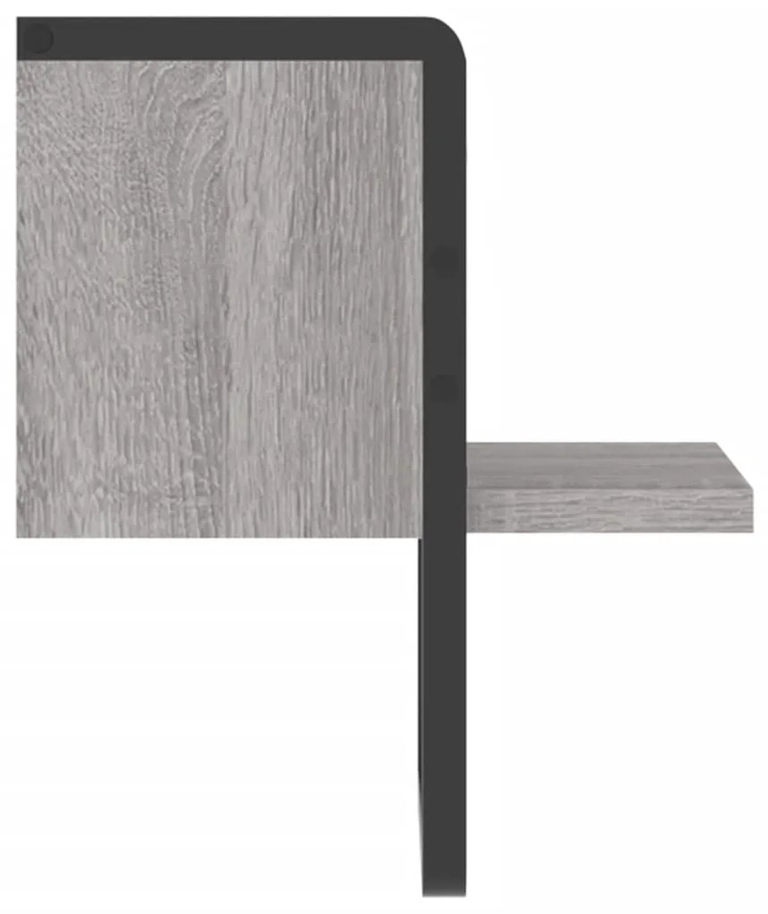 Mensola a parete con asta grigio sonoma 20x25x30 cm