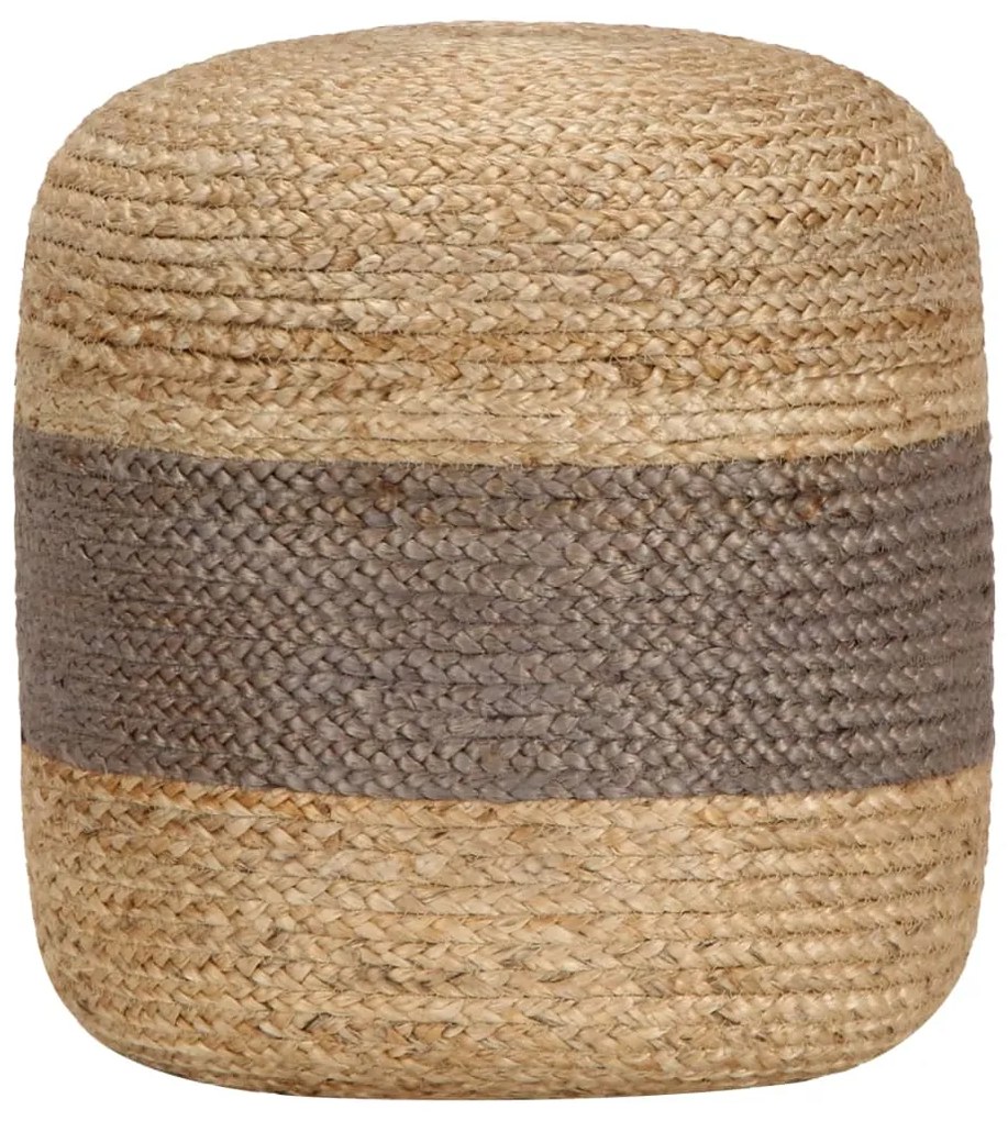 Pouf Lavorato A Mano Grigio 40x45 Cm İn Juta /