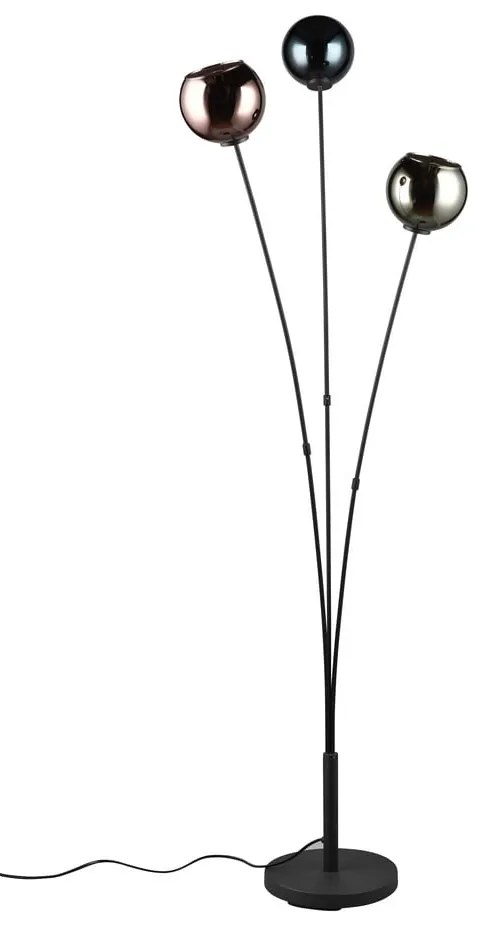 Lampada da terra nera lucida (altezza 150 cm) Sheldon - Reality