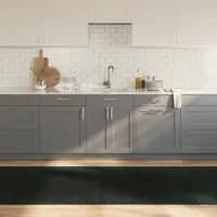 Tappeto Rettangolare Grigio 100x400 cm in Bamb 376958