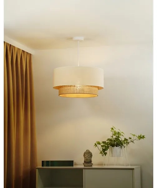 Duolla - Lampadario a sospensione con filo BOHO 1xE27/40W/230V diametro 45 cm color crema/marrone