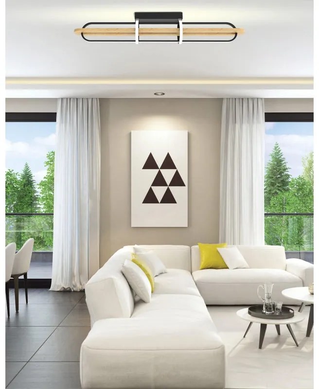 Plafoniera LED Avenue nero IP20 bianco naturale NOVECENTO