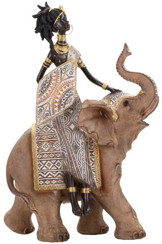 Statuetta Tribale Masai con Elefante - Arte Africana 22,5x12x32,5 cm