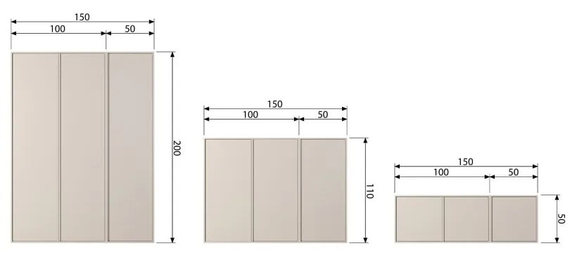 Armadio modulare in legno di pino crema 100x200 cm Daily - vtwonen