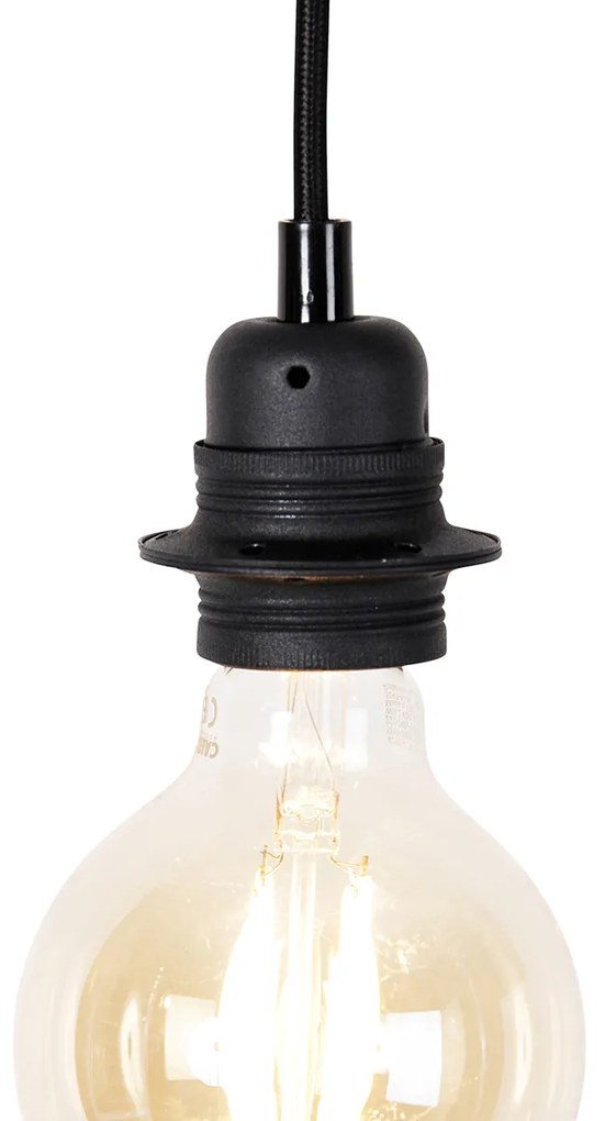 Lampada a sospensione industriale nera 3 luci - Cava