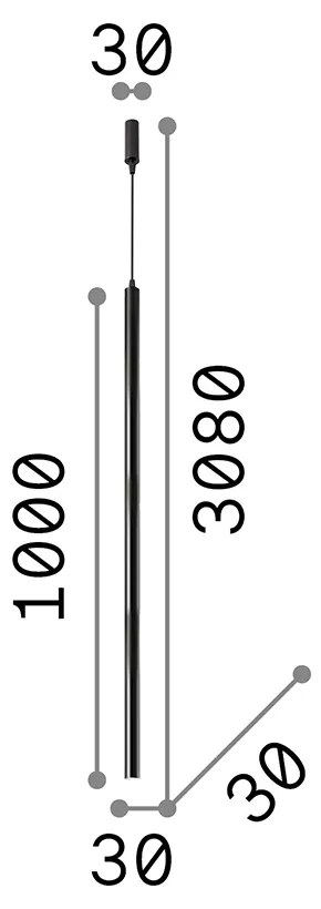 Sospensione Round Moderna Ultrathin Metallo Nero Led 11,5W 3000K D100