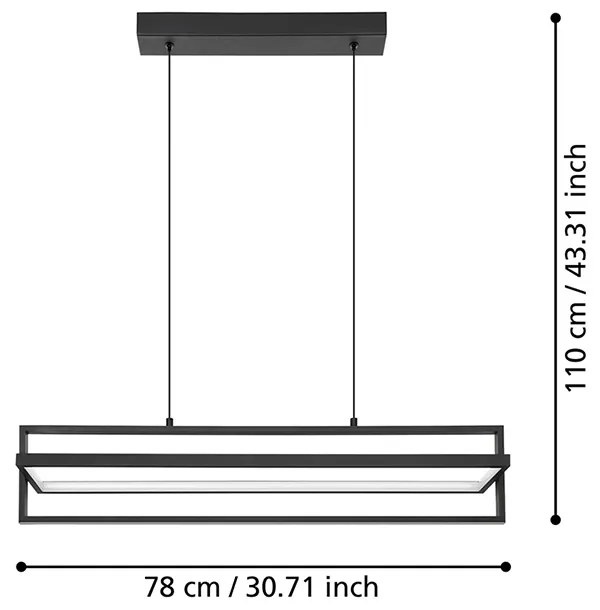 Lampadario Moderno Siberia Led Acciaio Nero