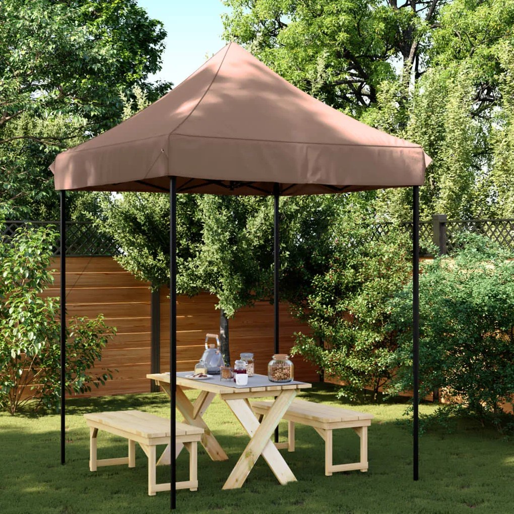Tenda Da Festa Pieghevole Pop-up Marrone 200x200x306 Cm /