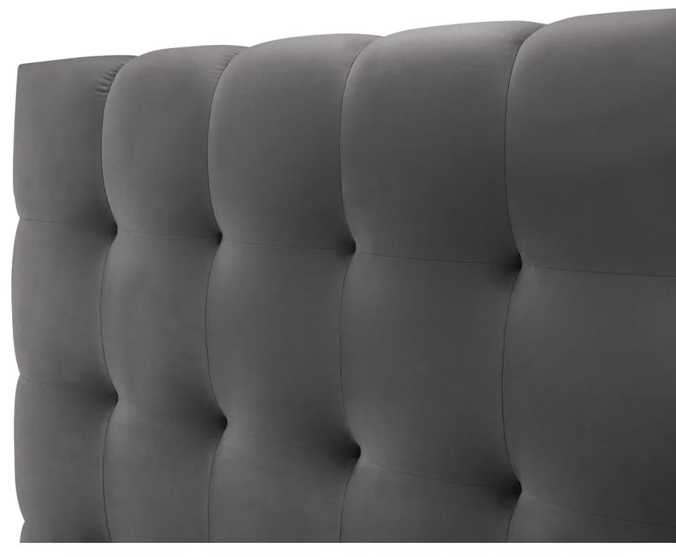 Letto matrimoniale imbottito grigio con contenitore con griglia 160x200 cm Bali - Cosmopolitan Design