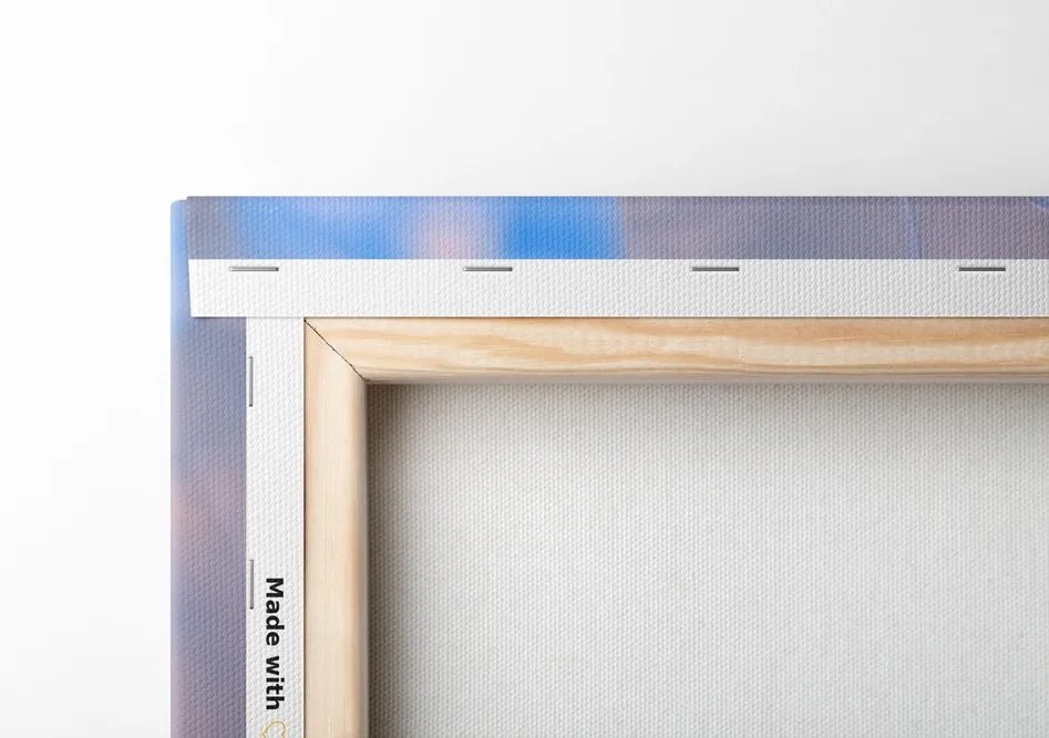 Quadro su tela – Fiori blu su sfondo vintage