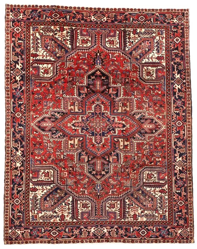 Heriz Tappeto 250 x 320 Rosso (Iran) Annodato A Mano