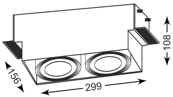 Zuma Line 94364-WH - Lampada da incasso ONEON 2xGU10-AR111/15W/230V bianca
