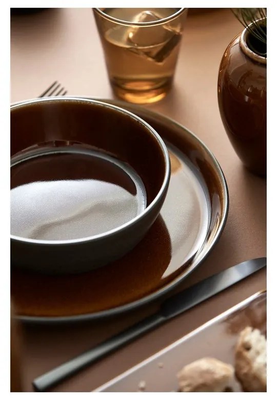 Piatto nero/color ambra in gres ø 27 cm Gastro Black/Amber – Bitz