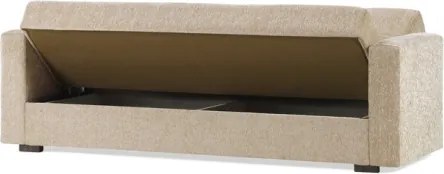 Divano Letto 3 Posti Contenitore 212x80x87 Tessuto Beige Nora Lumos