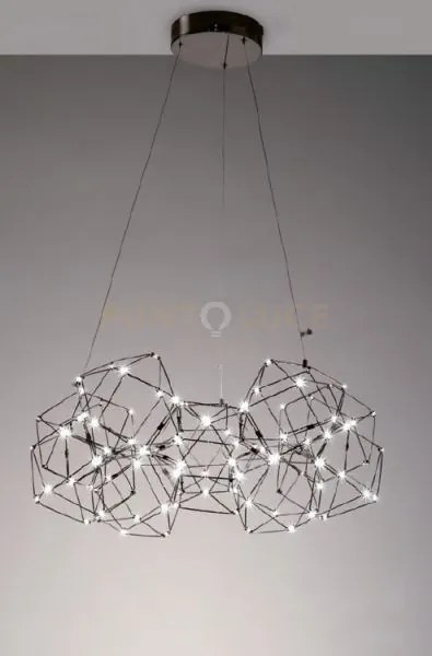 Lucciola 10gblk  sospensione tonda con triangolo in metallo,  croma...