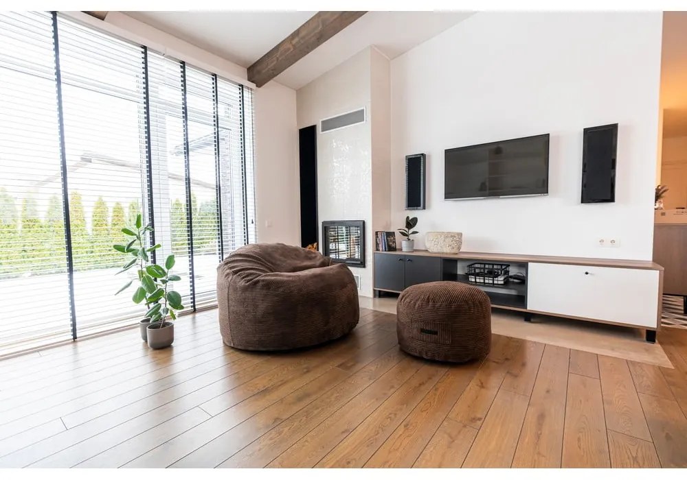 Pouf a sacco per bambini grigio chiaro con rivestimento in velluto a coste Om 85 – SLOWDOWN