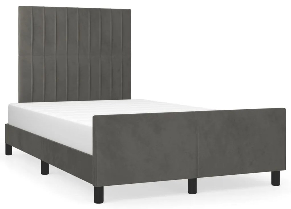 Giroletto Senza Materasso Grigio Scuro 120x190 Cm Velluto /