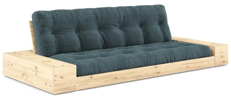 Divano letto in velluto a coste blu 244 cm Base - Karup Design