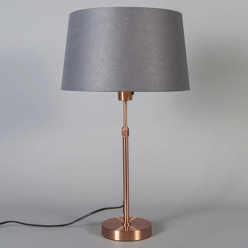 Lampada da tavolo in rame con paralume grigio 35 cm regolabile - Parte