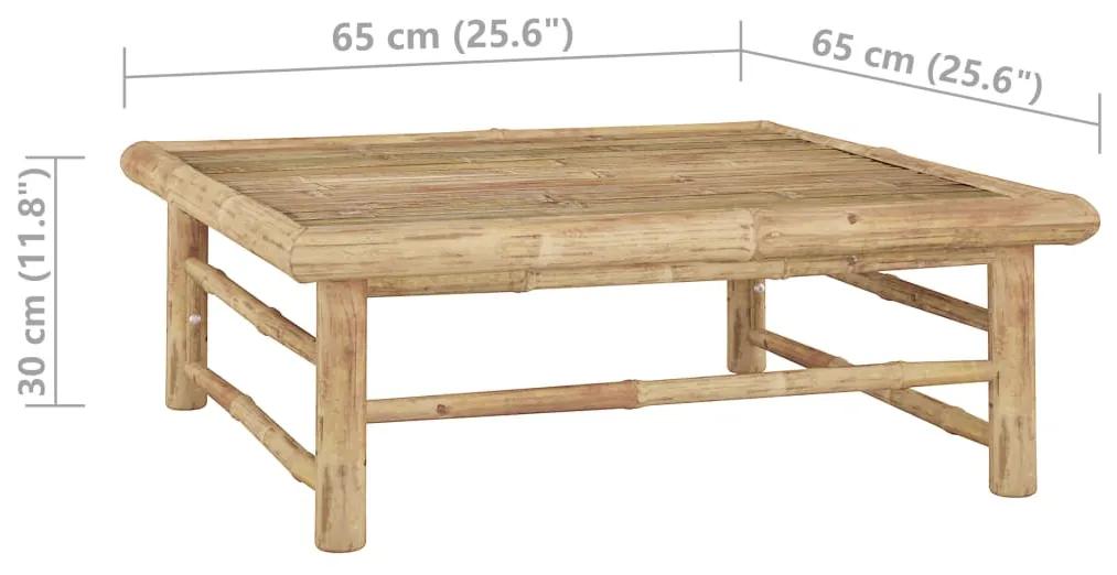 Tavolo da giardino 65x65x30 cm in bambù