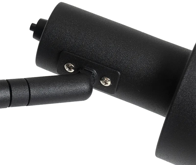 Lampada da terra moderna nera 2 luci - Stijn