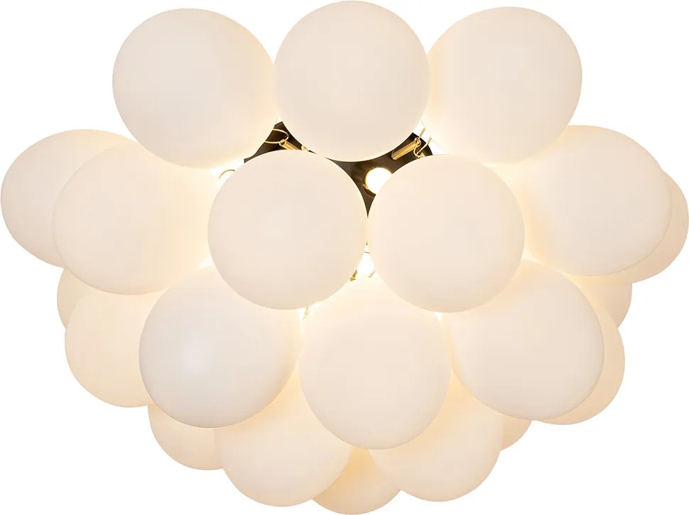 Plafoniera smart nera con vetro opale 6 luci con Zigbee G9 - Uvas