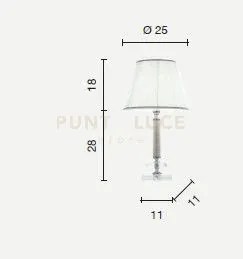 Lampada da tavolo in cristallo fume' dido h46 lt.dido-fume