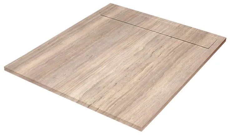 Piatto doccia SENSEA in resina Neo marmo L 90 x L 90 x H 3 cm beige opaco effetto marmo