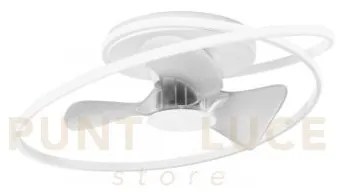 Plafoniera led ventilatore storm bianco 60w 7450lm cct 3000k luce c...