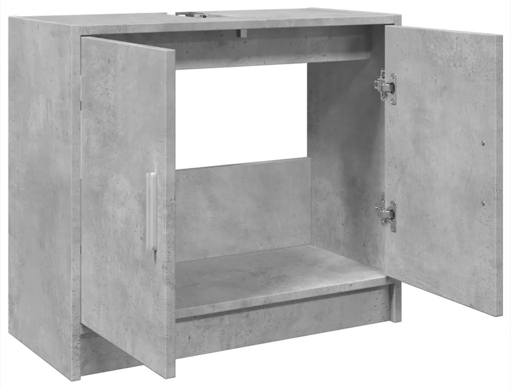 Mobile lavabo grigio cemento 63x29x55 cm in legno multistrato