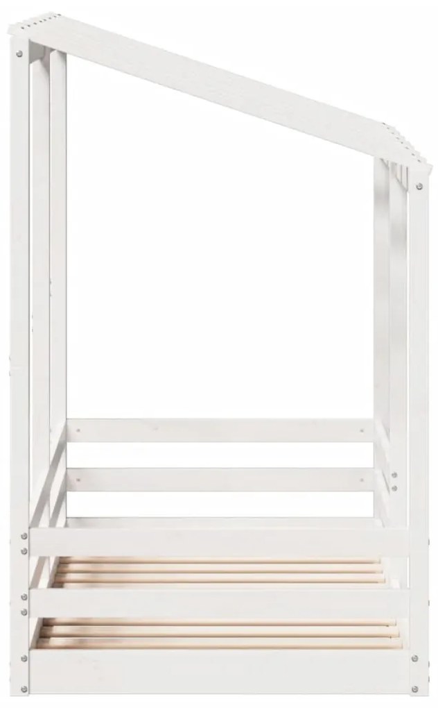 Letto per bambini con tetto bianco 70x140cm legno massello pino